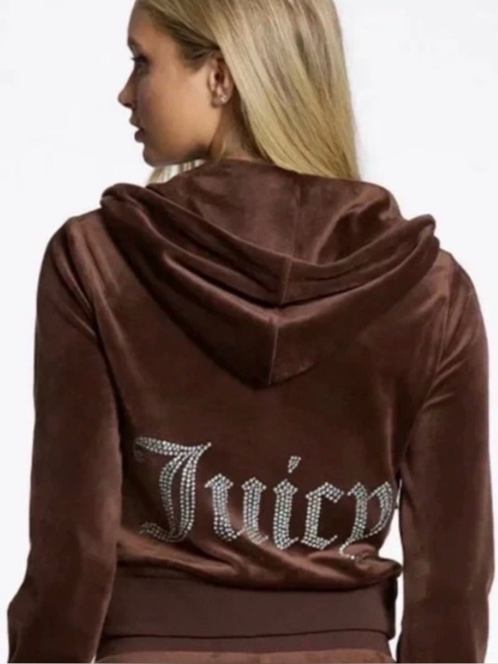 Juicy Couture Velour OG Bling Track Jacket Hoodie Brown Sugar - Size S (New!)